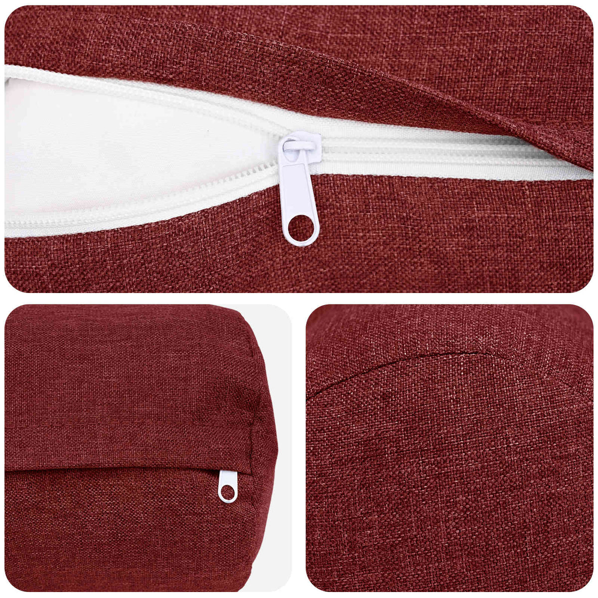 Cushion with Pillow HEERLEN 6 pcs Wine Red Fabric