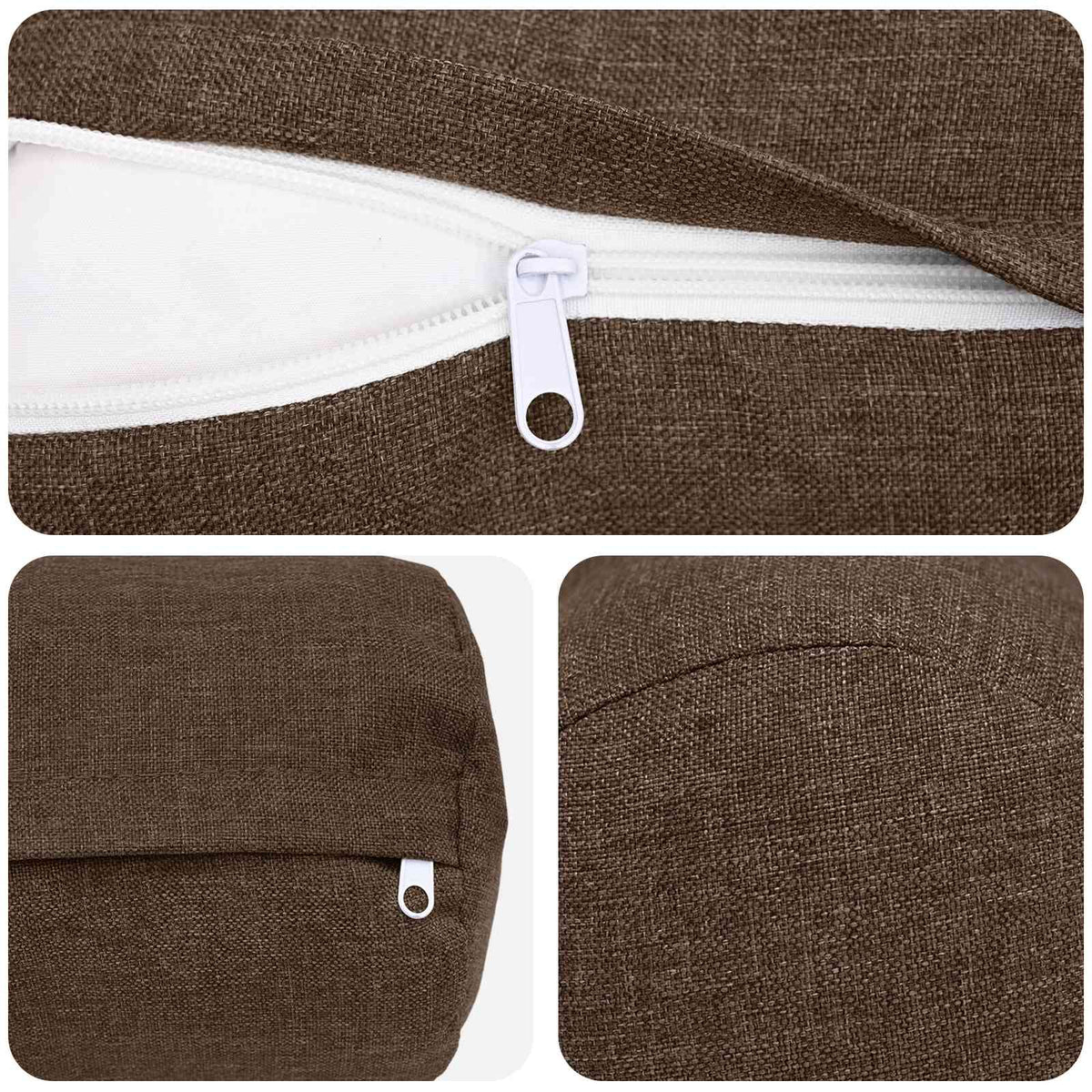 Cushion with Pillow HEERLEN 2 pcs Brown Fabric