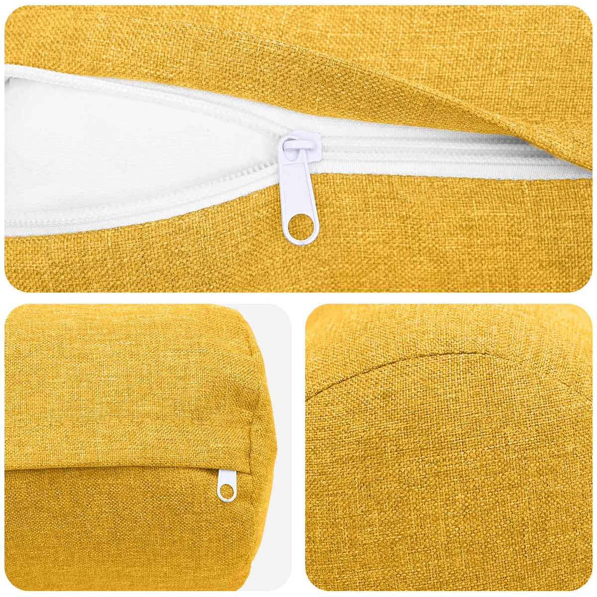 Cushion with Pillow HEERLEN 2 pcs Light Yellow Fabric