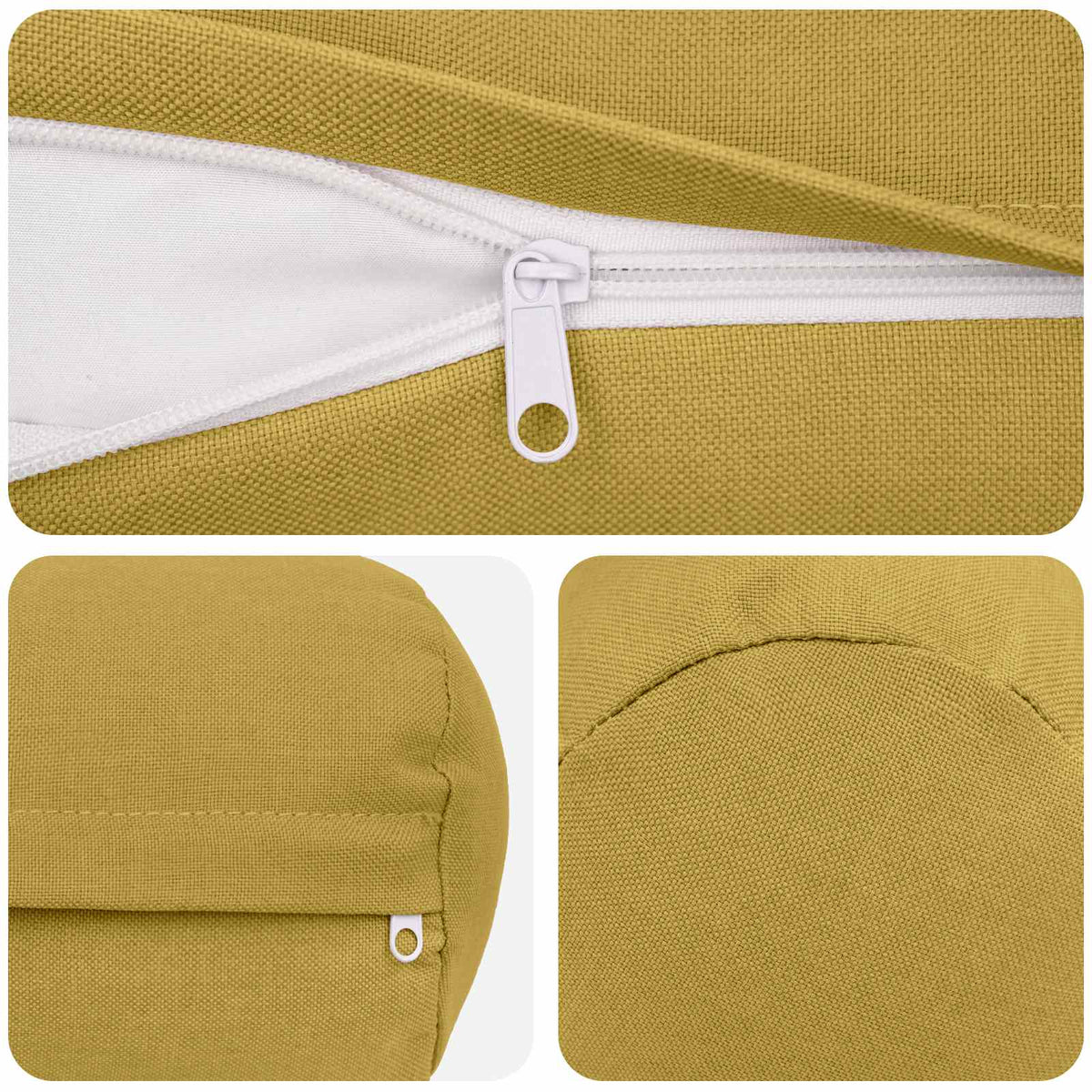 Throw Pillow 2 pcs HEERLEN Light Green Dia. 15 x 40 cm Fabric