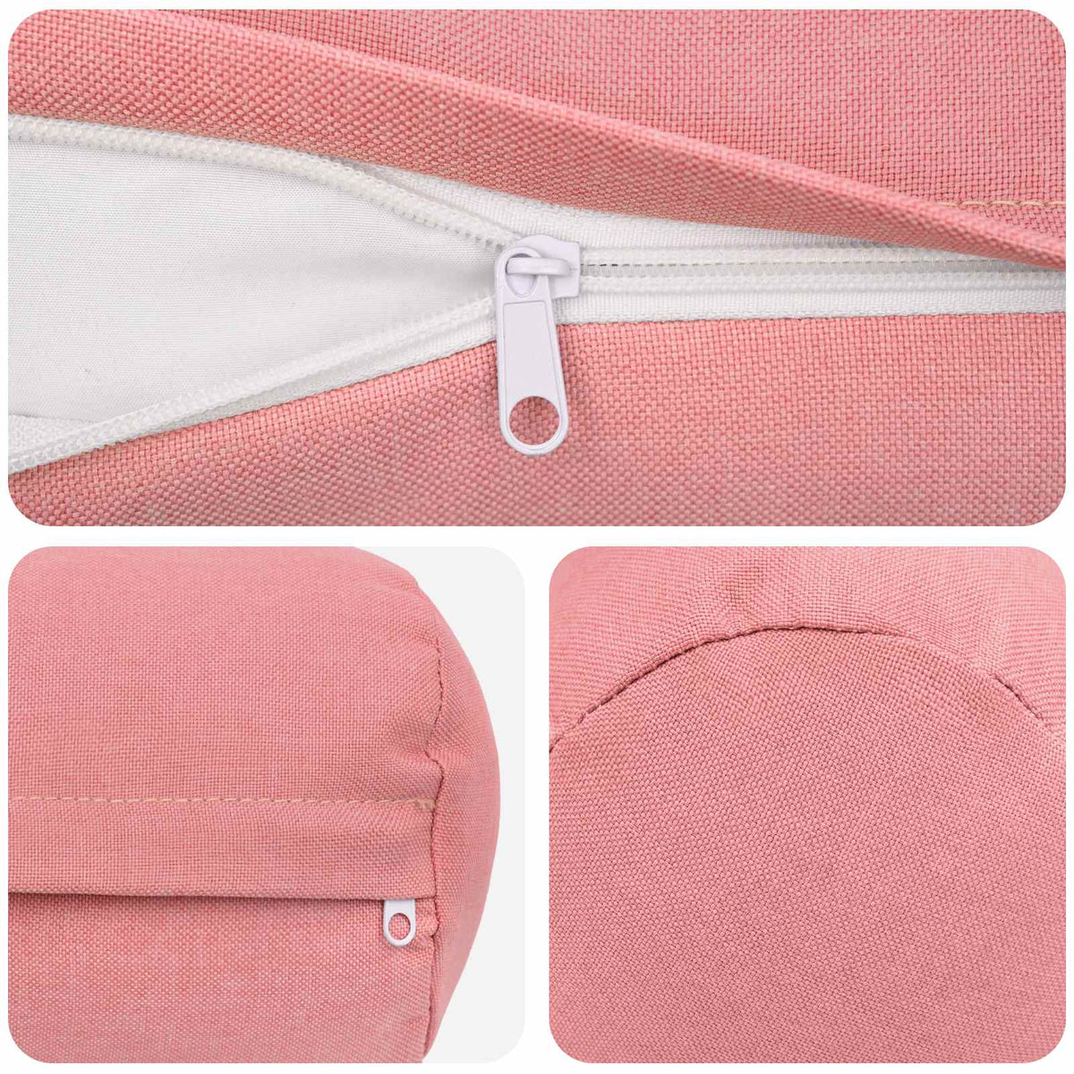 Throw Pillow 6 pcs HEERLEN Pink Dia. 15 x 40 cm Fabric