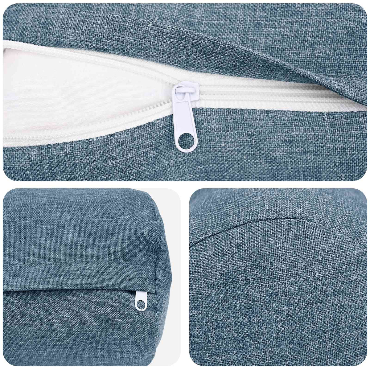 Cushion with Pillow HEERLEN 2 pcs Jeans Blue Fabric