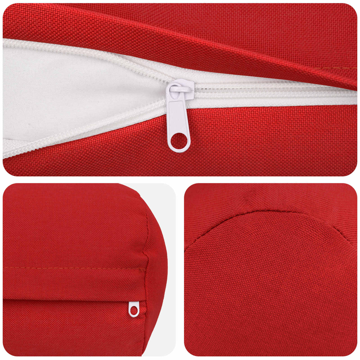 Throw Pillow 2 pcs HEERLEN Red Dia. 15 x 40 cm Fabric
