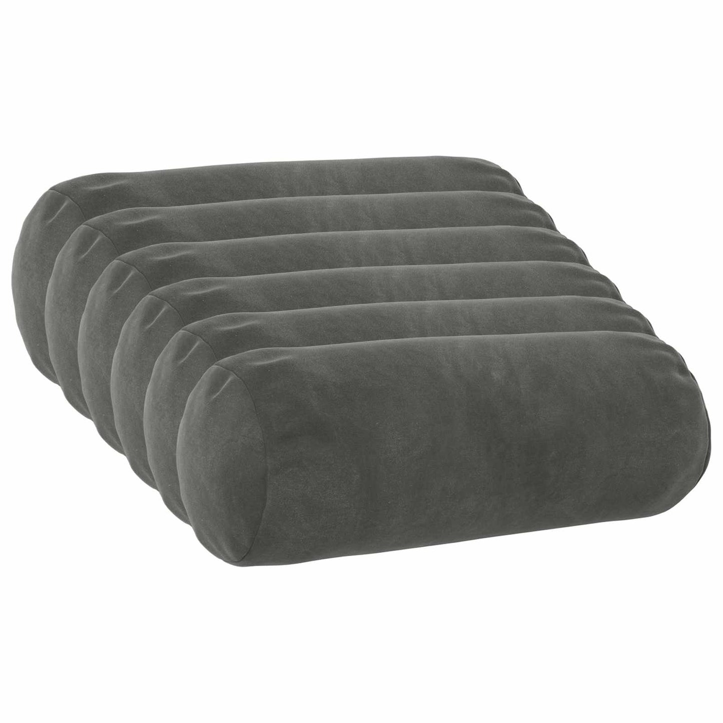 Cushion with Pillow HEERLEN 6 pcs Dark Grey Velvet