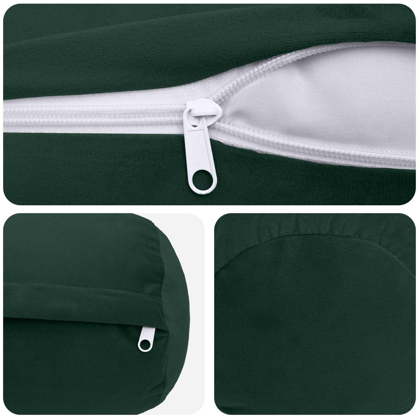 Cushion with Pillow HEERLEN 2 pcs Dark Green Velvet
