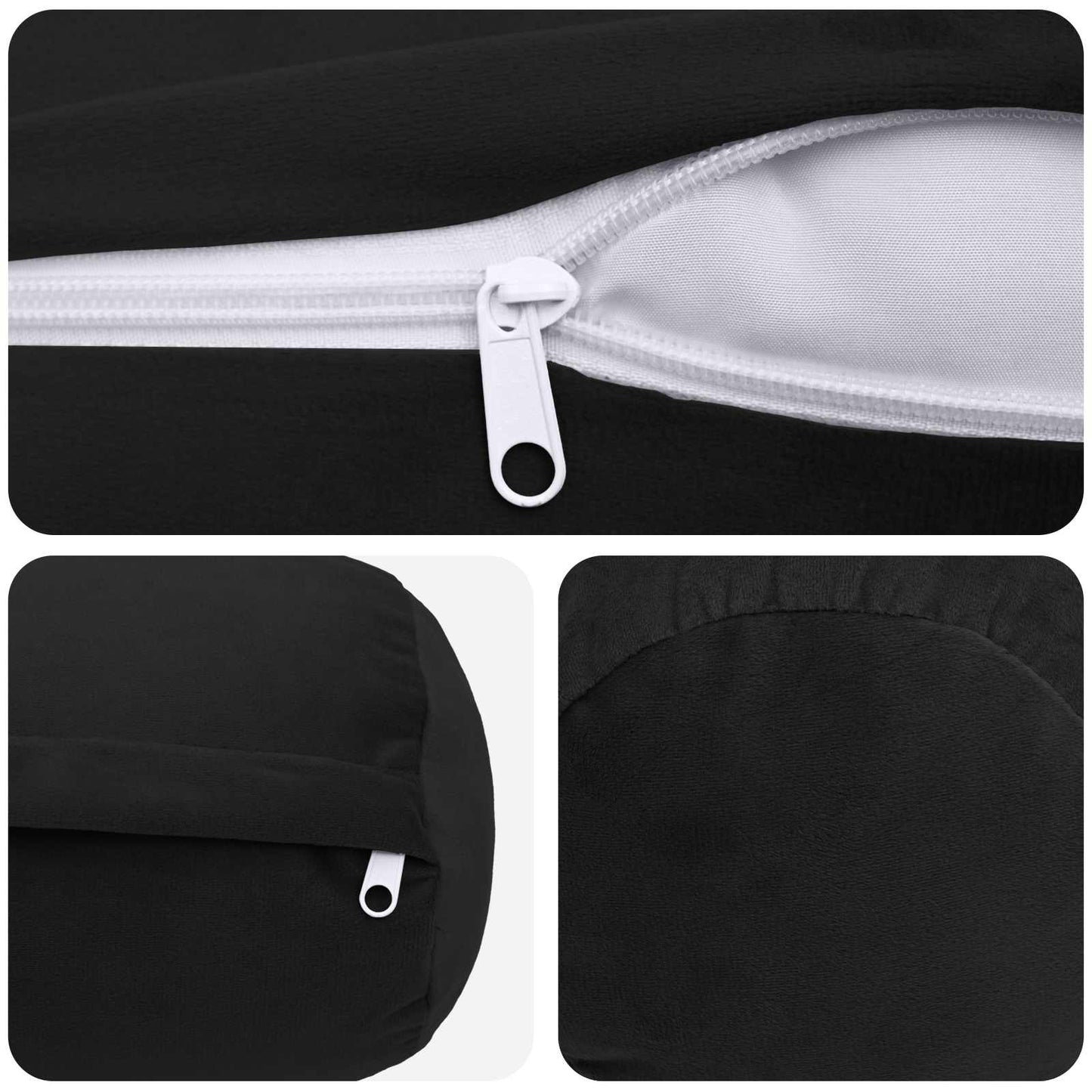 Cushion with Pillow HEERLEN 6 pcs Black Velvet