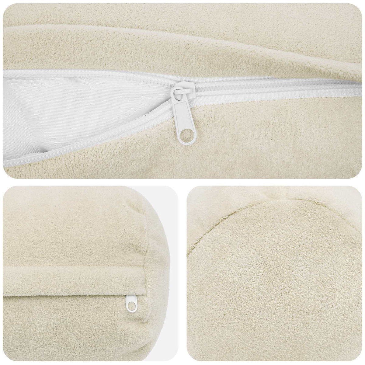 Cushion with Pillow HEERLEN 6 pcs Cream Microfiber Fleece