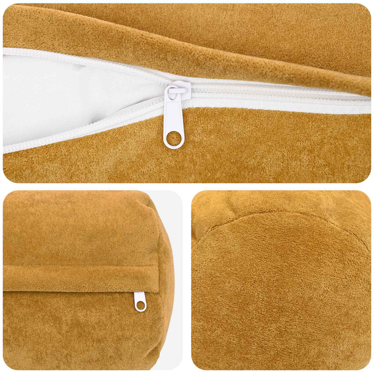 Cushion with Pillow HEERLEN 6 pcs Yellow Microfiber Fleece