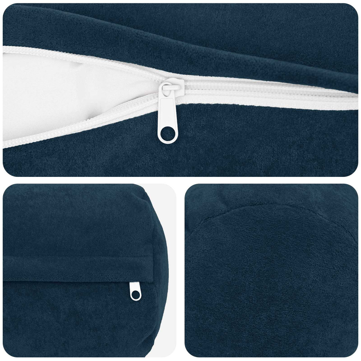 Cushion with Pillow HEERLEN 6 pcs Blue Microfiber Fleece