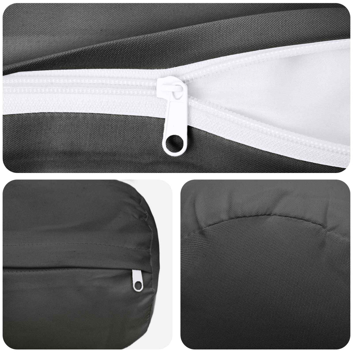 Cushion with Pillow HEERLEN 2 pcs Anthracite Polyester