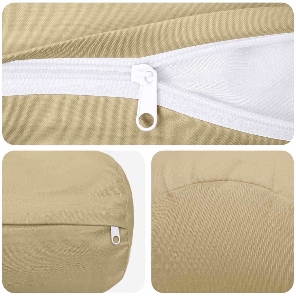Throw Pillow 2 pcs HEERLEN Beige Dia. 15 x 40 cm Polyester