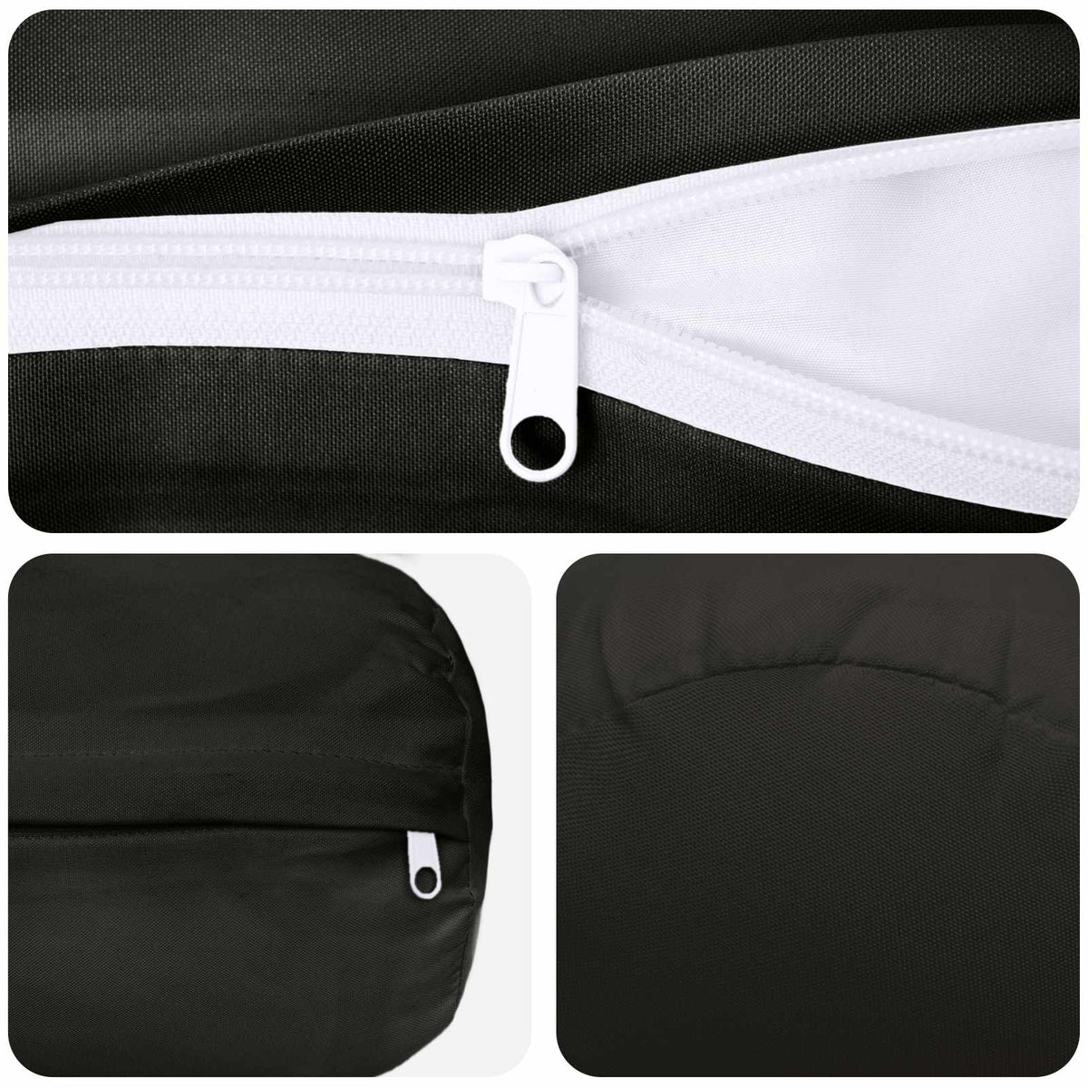 Throw Pillow 2 pcs HEERLEN Black Dia. 15 x 40 cm Polyester