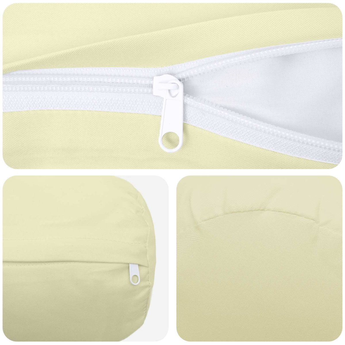 Throw Pillow 6 pcs HEERLEN Cream Dia. 15 x 40 cm Polyester