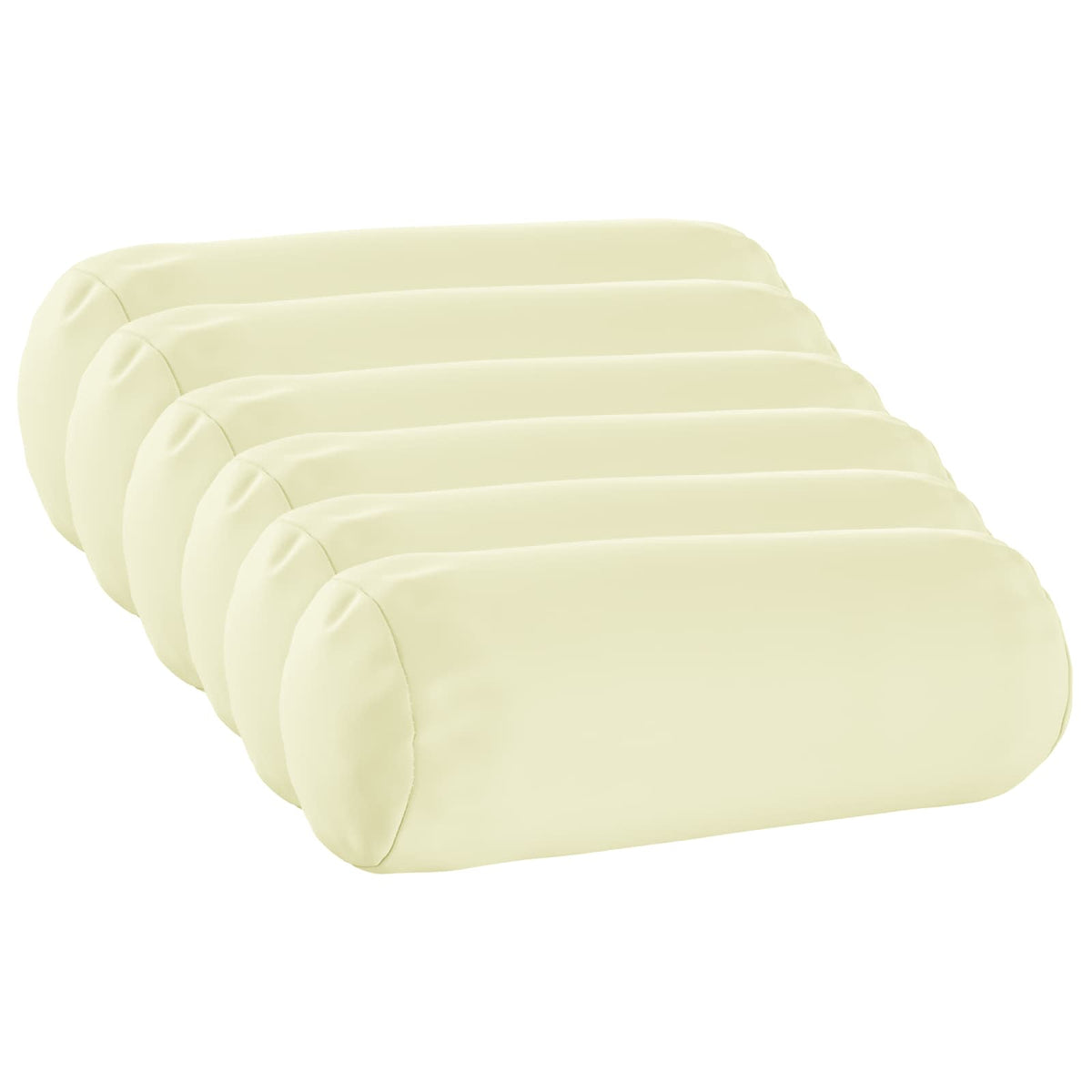 Throw Pillow 6 pcs HEERLEN Cream Dia. 15 x 40 cm Polyester