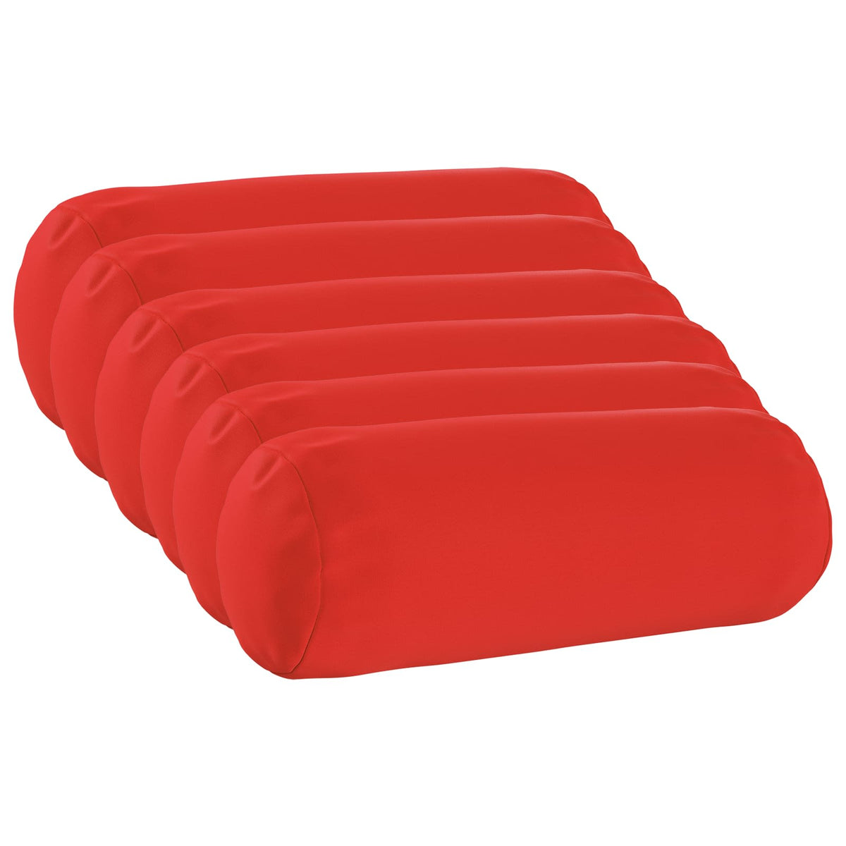 Throw Pillow 6 pcs HEERLEN Red Dia. 15 x 40 cm Polyester