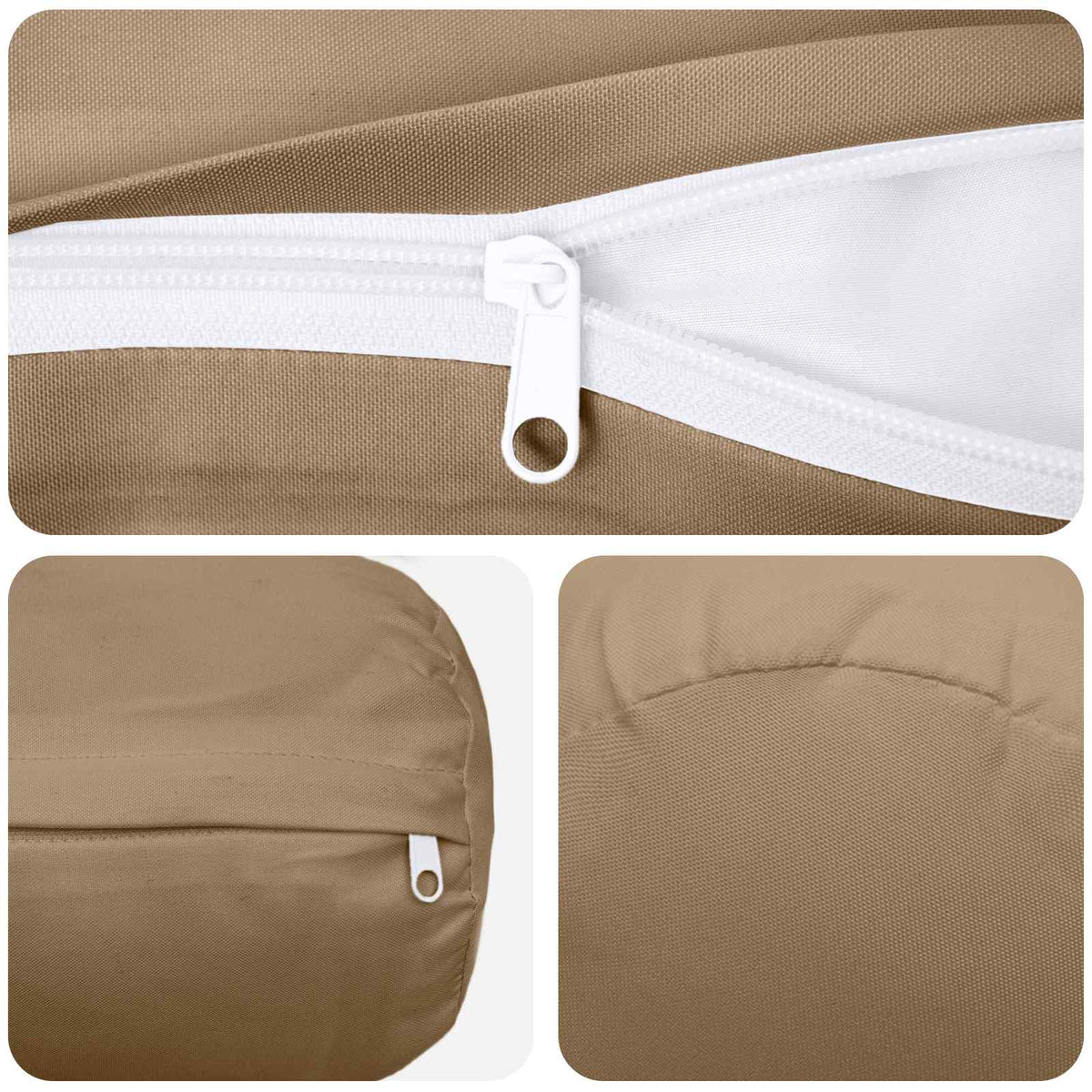 Throw Pillow 6 pcs HEERLEN Taupe Dia. 15 x 40 cm Polyester