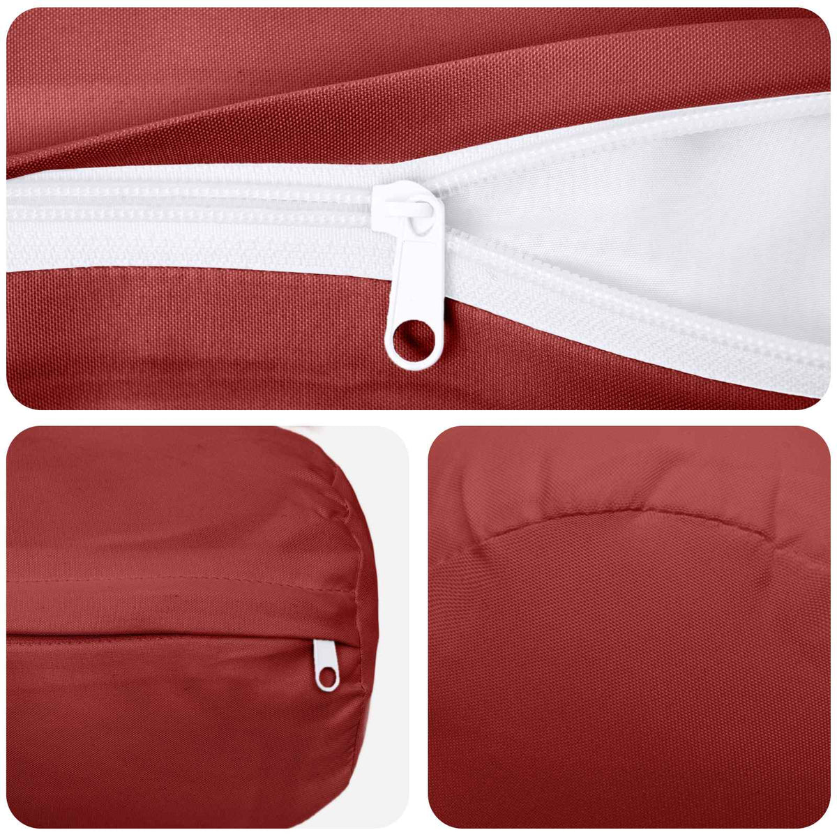 Throw Pillow 2 pcs HEERLEN Wine Red Dia. 15 x 40 cm Polyester
