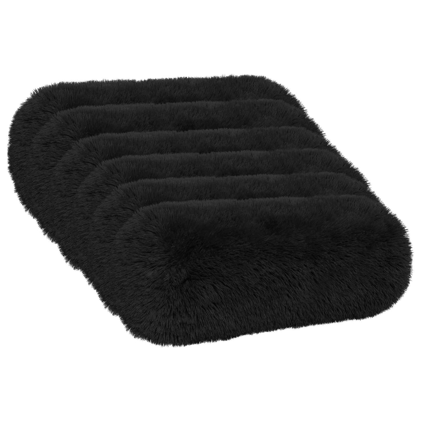 Cushion with Pillow HEERLEN 6 pcs Black PV Fleece