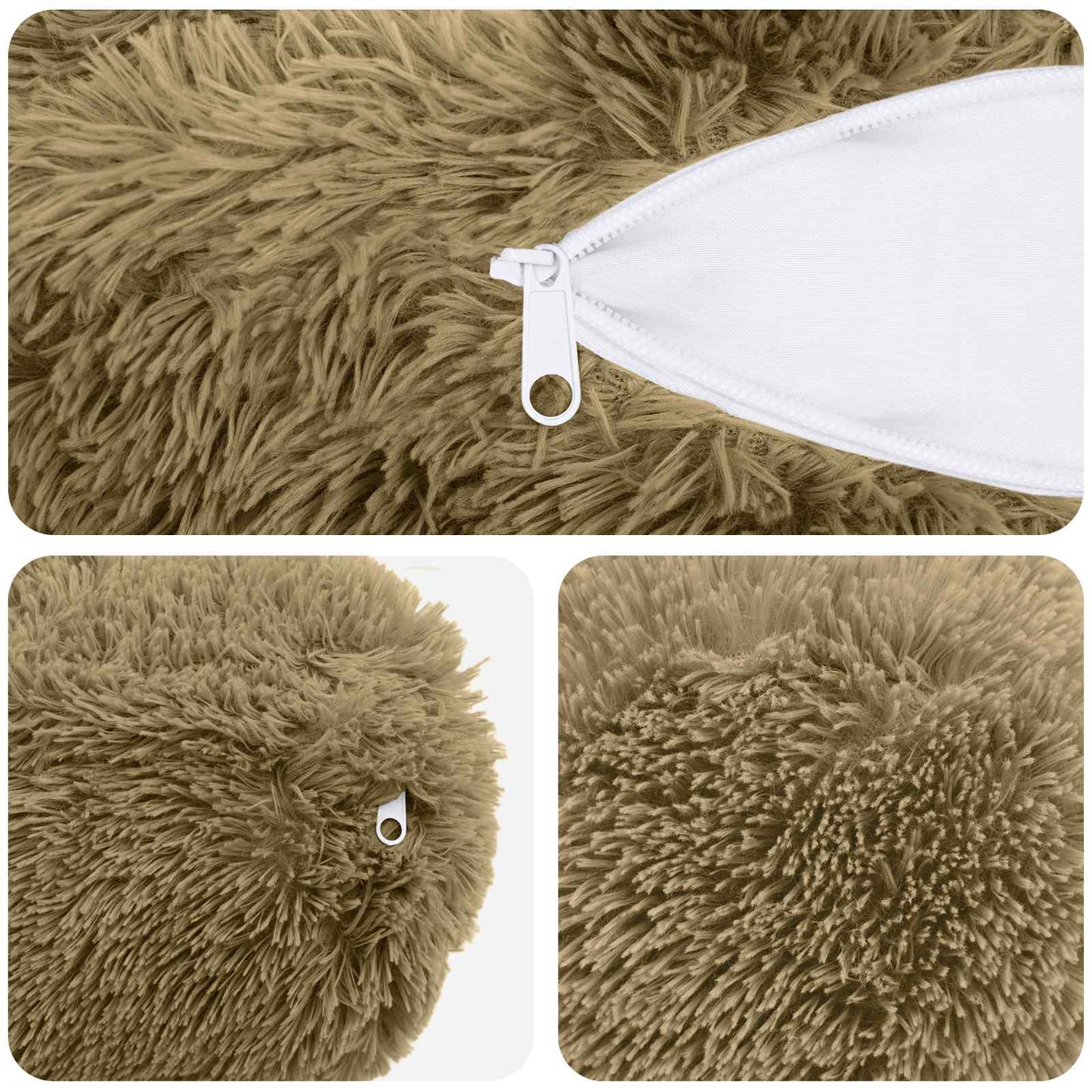 Cushion with Pillow HEERLEN 2 pcs Light Grey PV Fleece