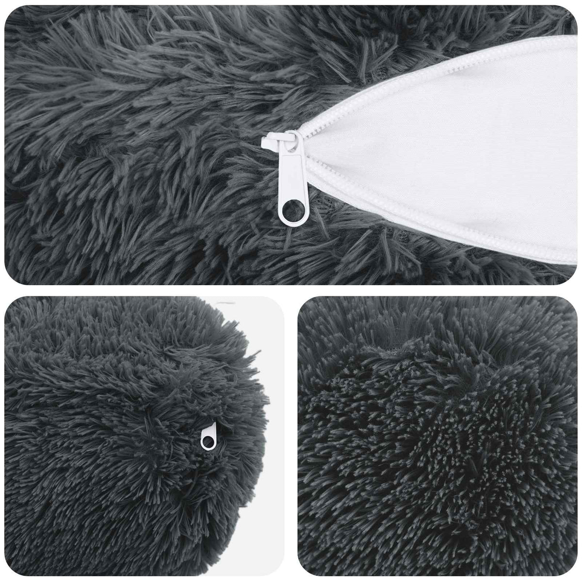 Cushion with Pillow HEERLEN 2 pcs Anthracite PV Fleece