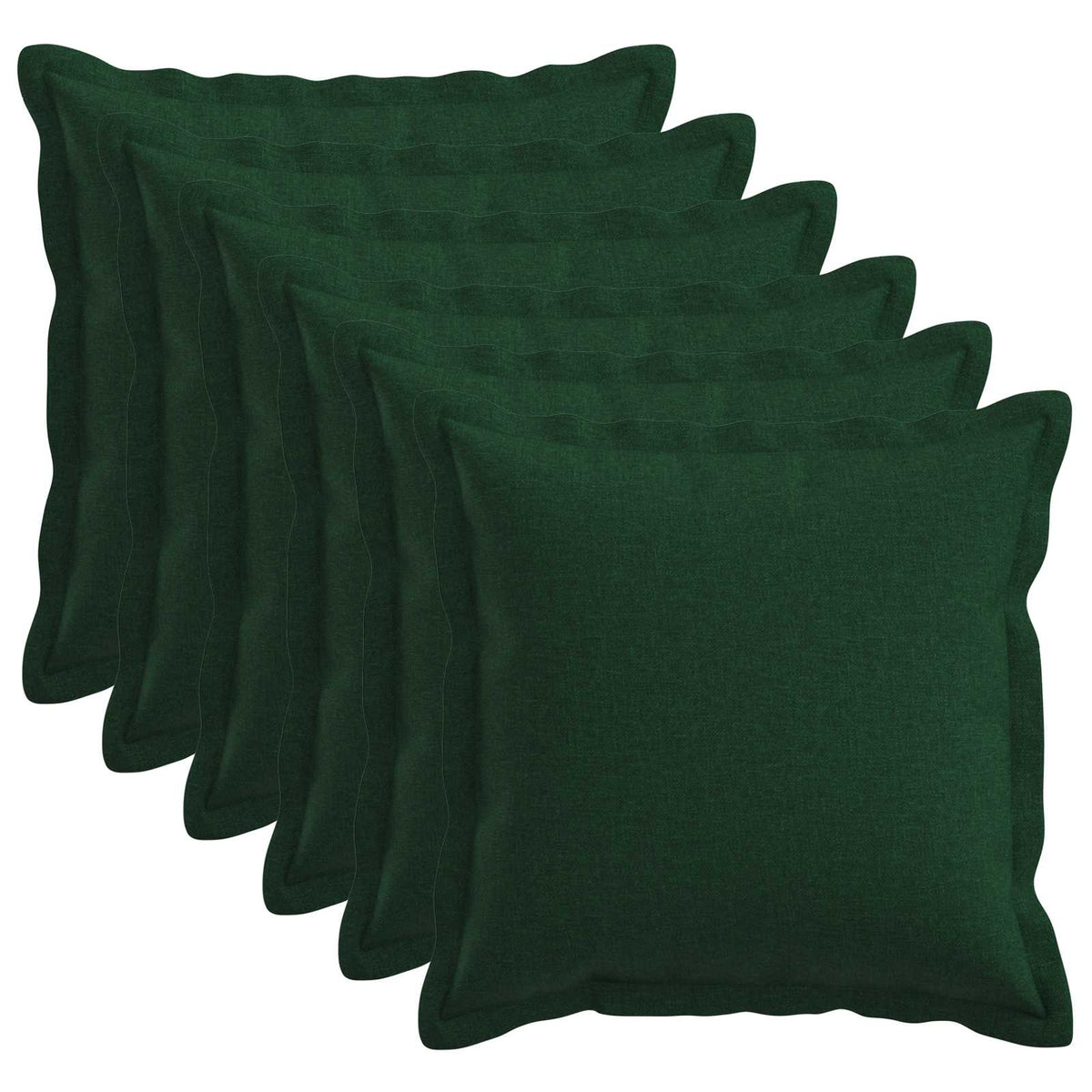 Throw Pillow 6 pcs HOUTEN Dark Green 30 x 30 cm Faux Linen