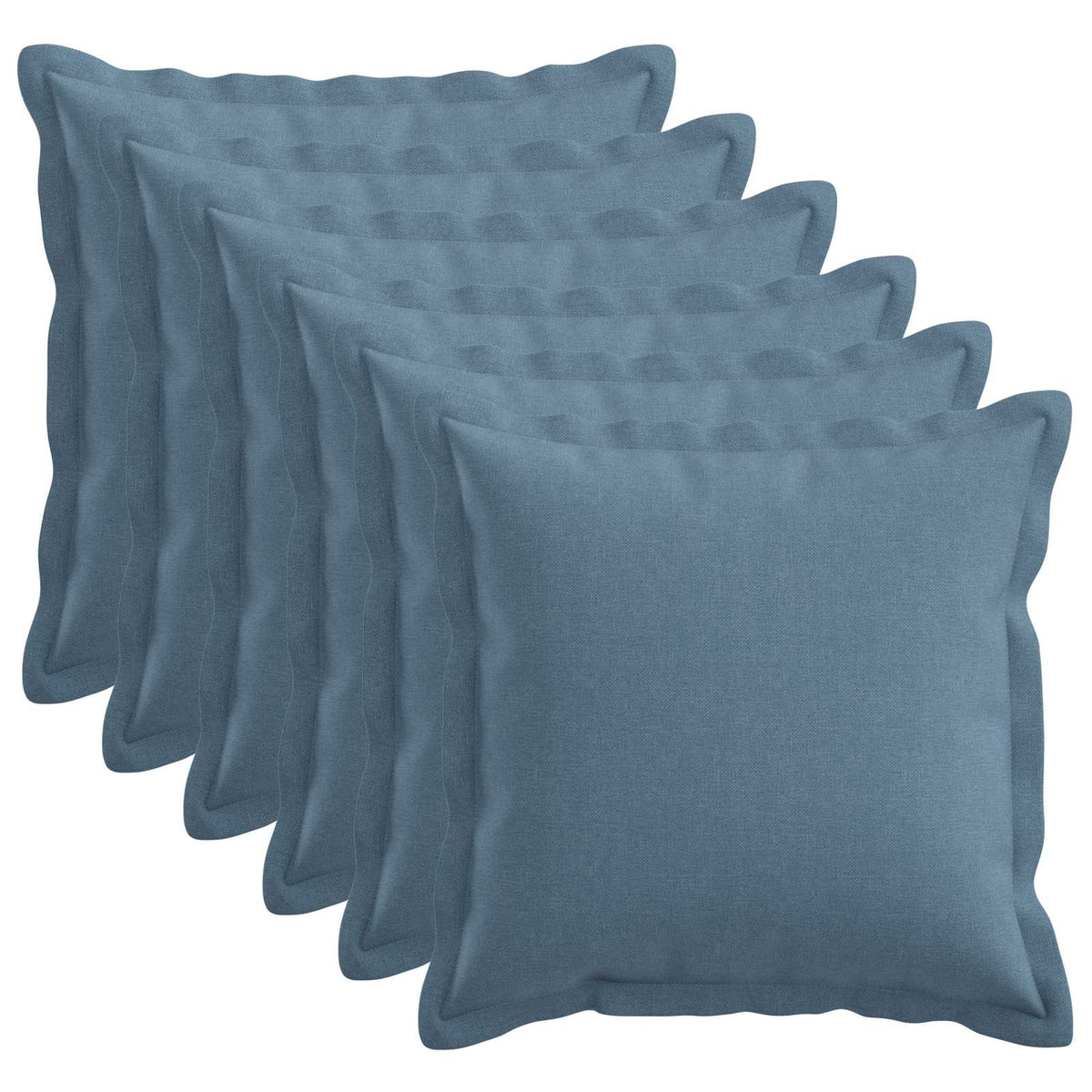 Throw Pillow 6 pcs HOUTEN Jeans Blue 30 x 30 cm Faux Linen
