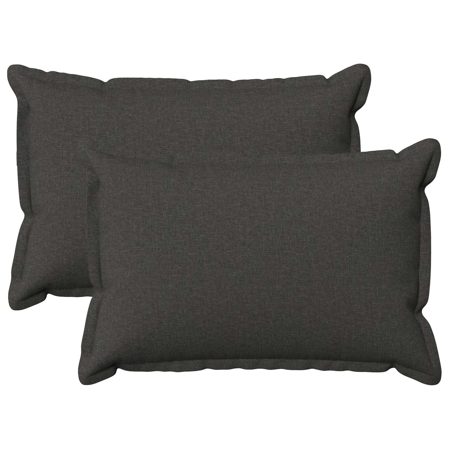 Cushion with Pillow HOUTEN 2 pcs Dark Grey Faux Linen