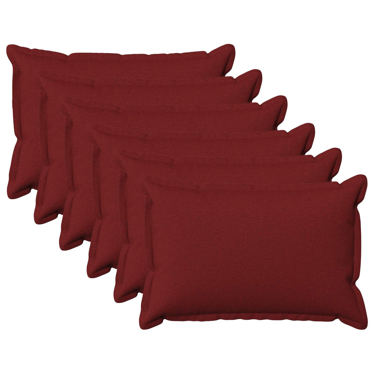 Cushion with Pillow HOUTEN 6 pcs Wine Red Faux Linen