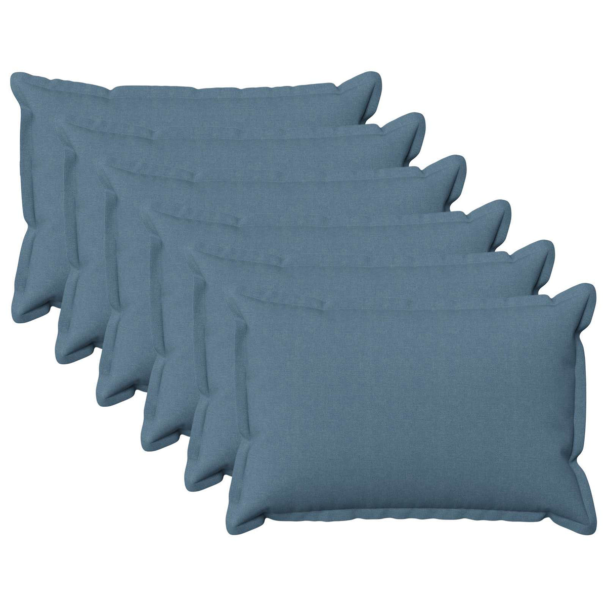 Cushion with Pillow HOUTEN 6 pcs Jeans Blue Faux Linen
