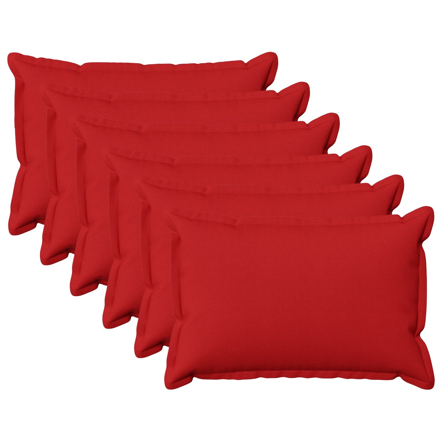 Cushion with Pillow HOUTEN 6 pcs Red Faux Linen