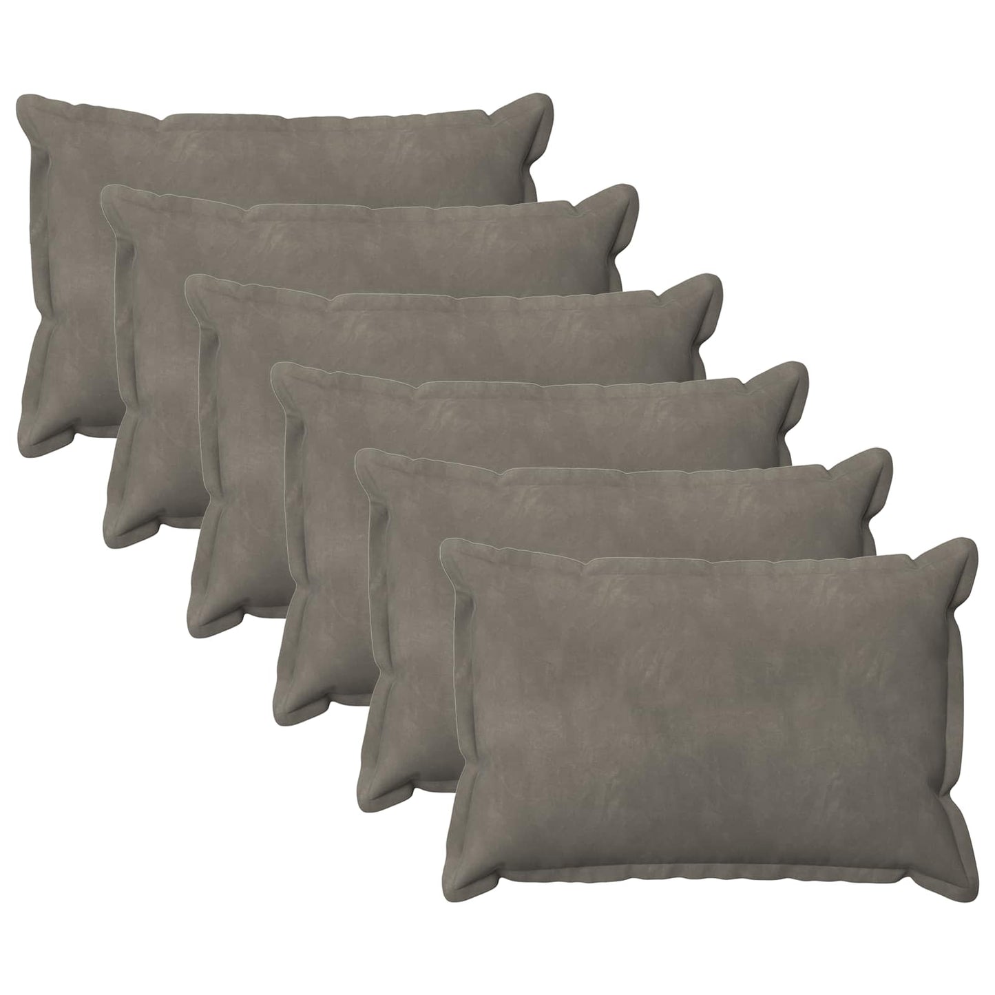 Cushion with Pillow HOUTEN 6 pcs Light Grey Velvet
