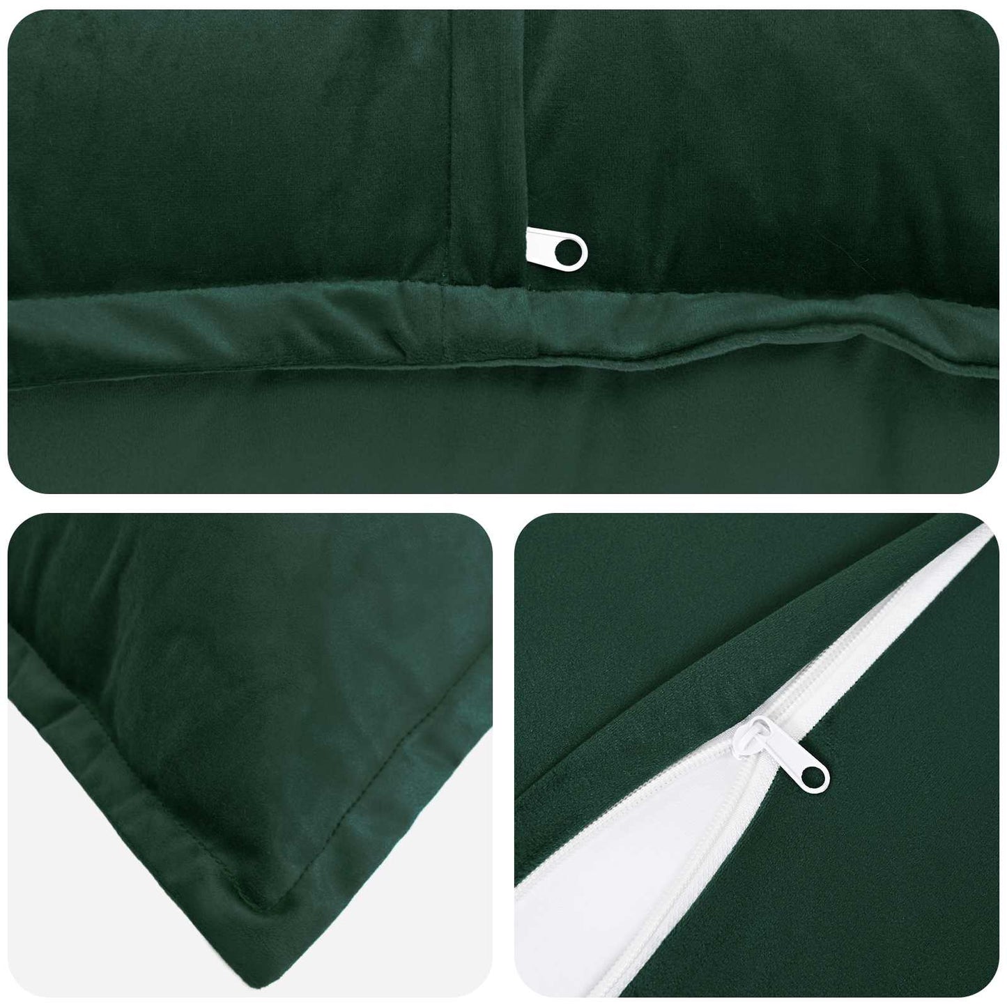 Cushion with Pillow HOUTEN 6 pcs Dark Green Velvet