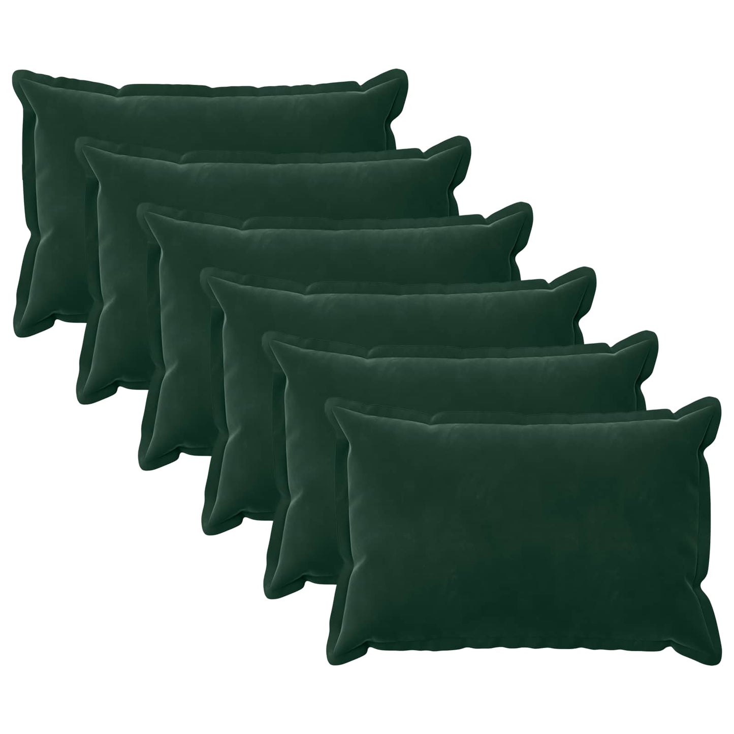 Cushion with Pillow HOUTEN 6 pcs Dark Green Velvet