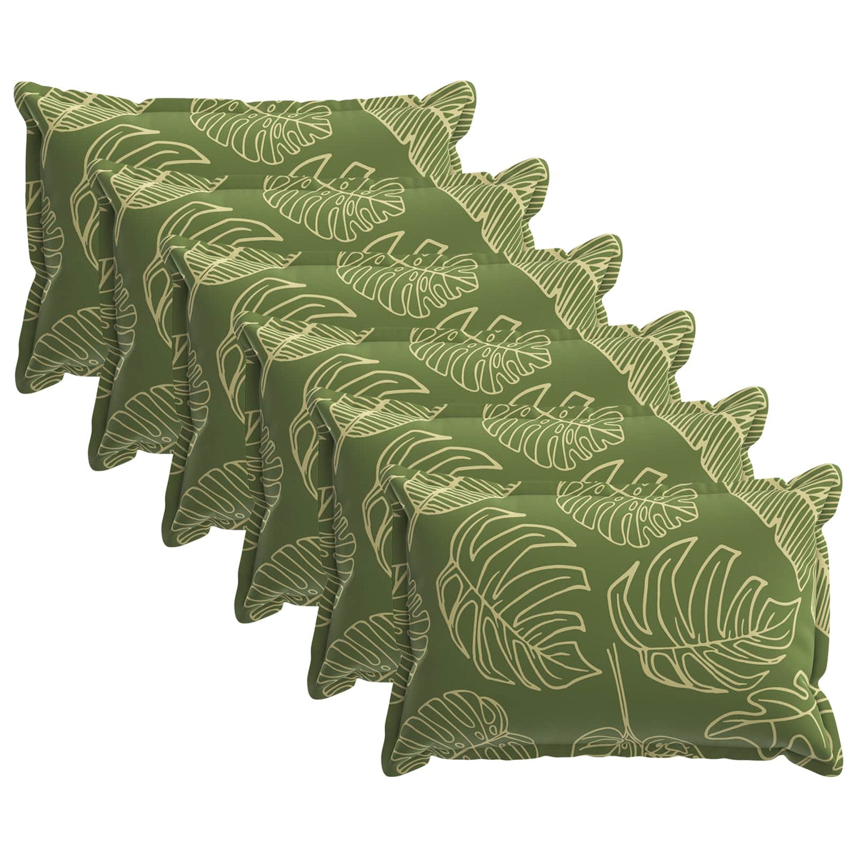 Throw Pillow 6 pcs HOUTEN Leaf Design 30 x 50 cm Polyester
