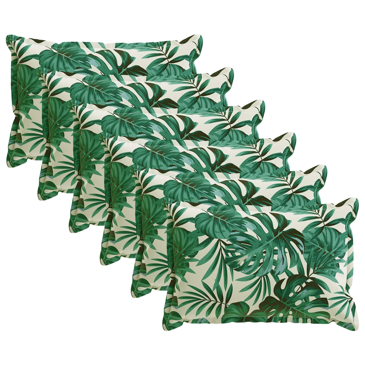 Throw Pillow 6 pcs HOUTEN Leaf Pattern 30 x 50 cm Polyester