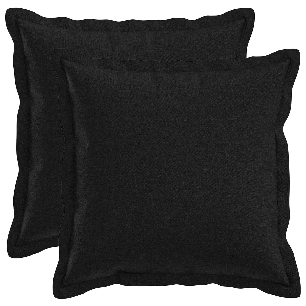 Throw Pillow 2 pcs HOUTEN Black 35 x 35 cm Faux Linen