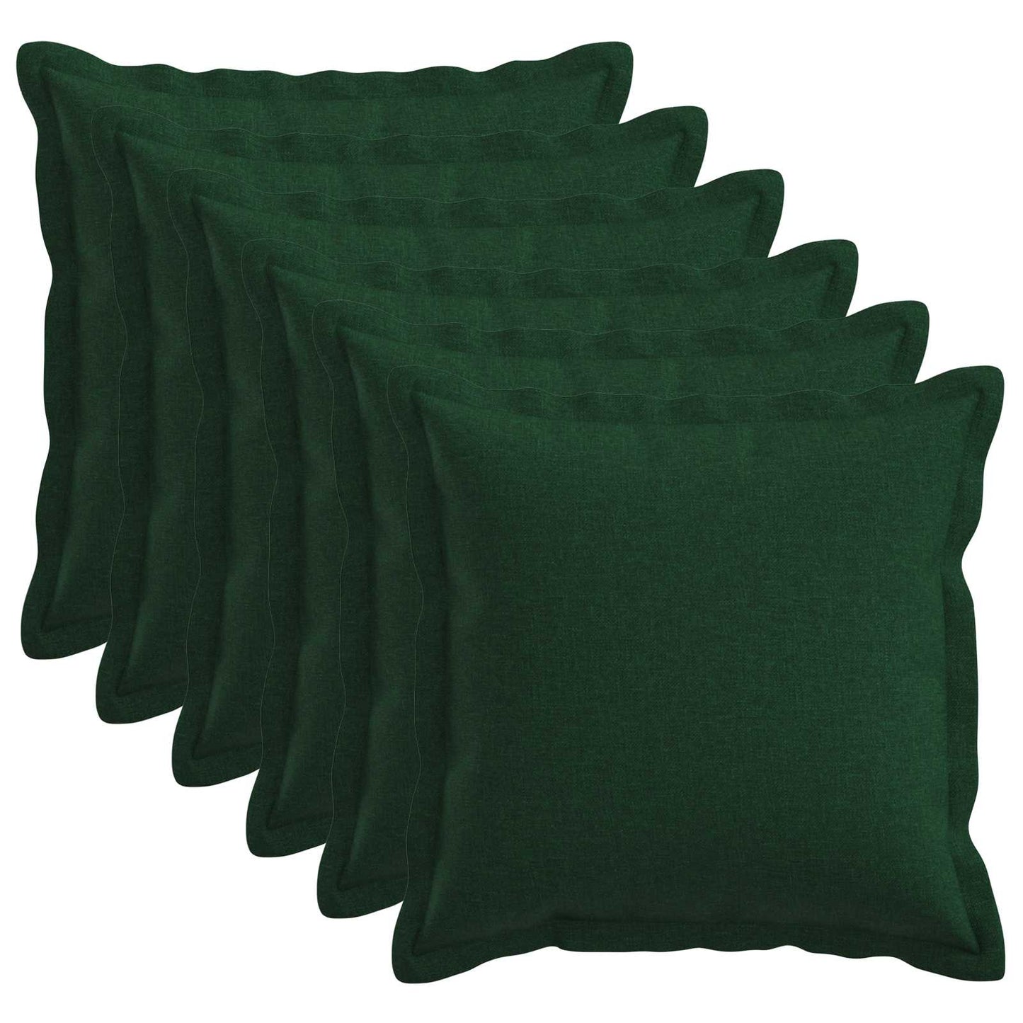 Cushion with Pillow HOUTEN 6 pcs Dark Green Faux Linen