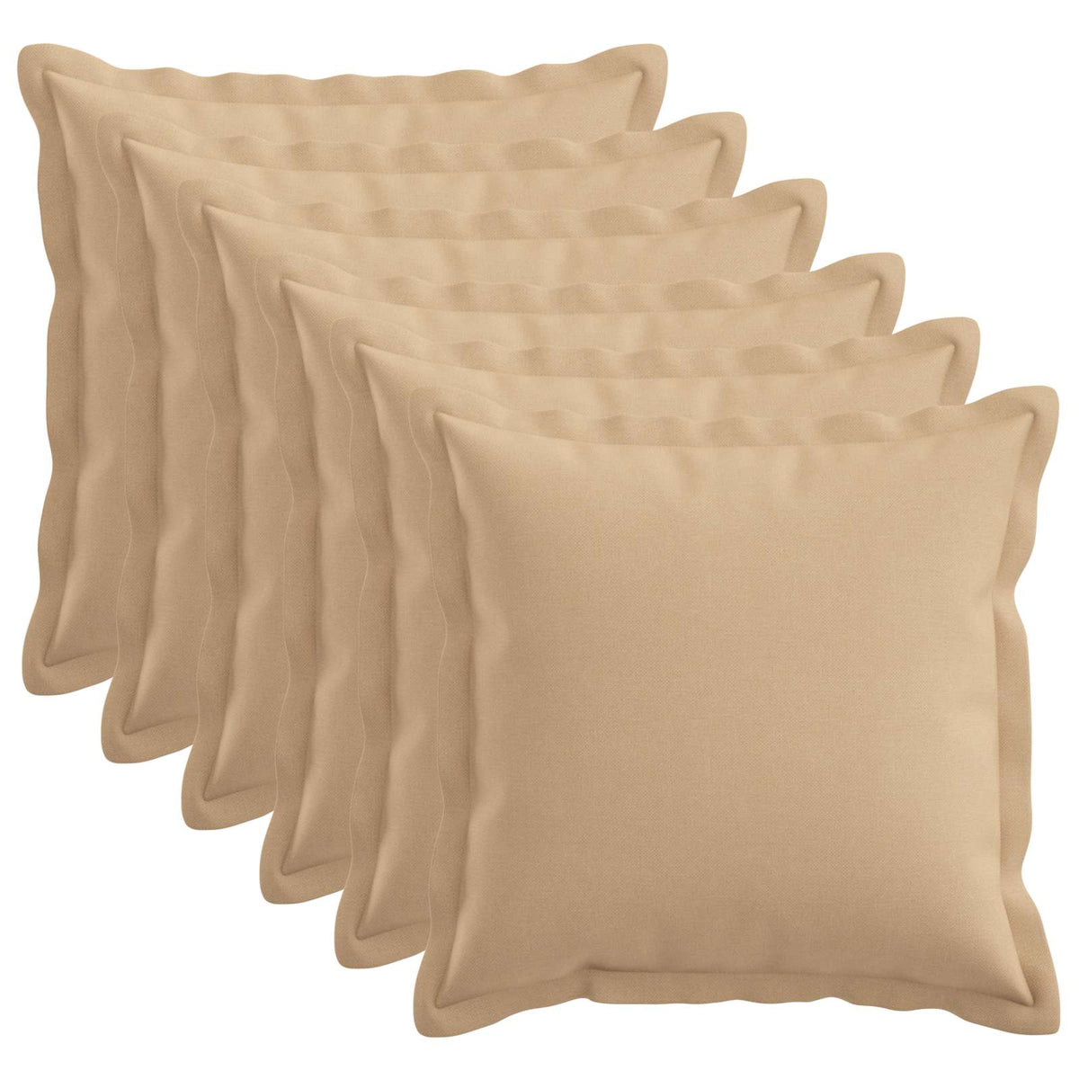 Throw Pillow 6 pcs HOUTEN Cream 35 x 35 cm Faux Linen