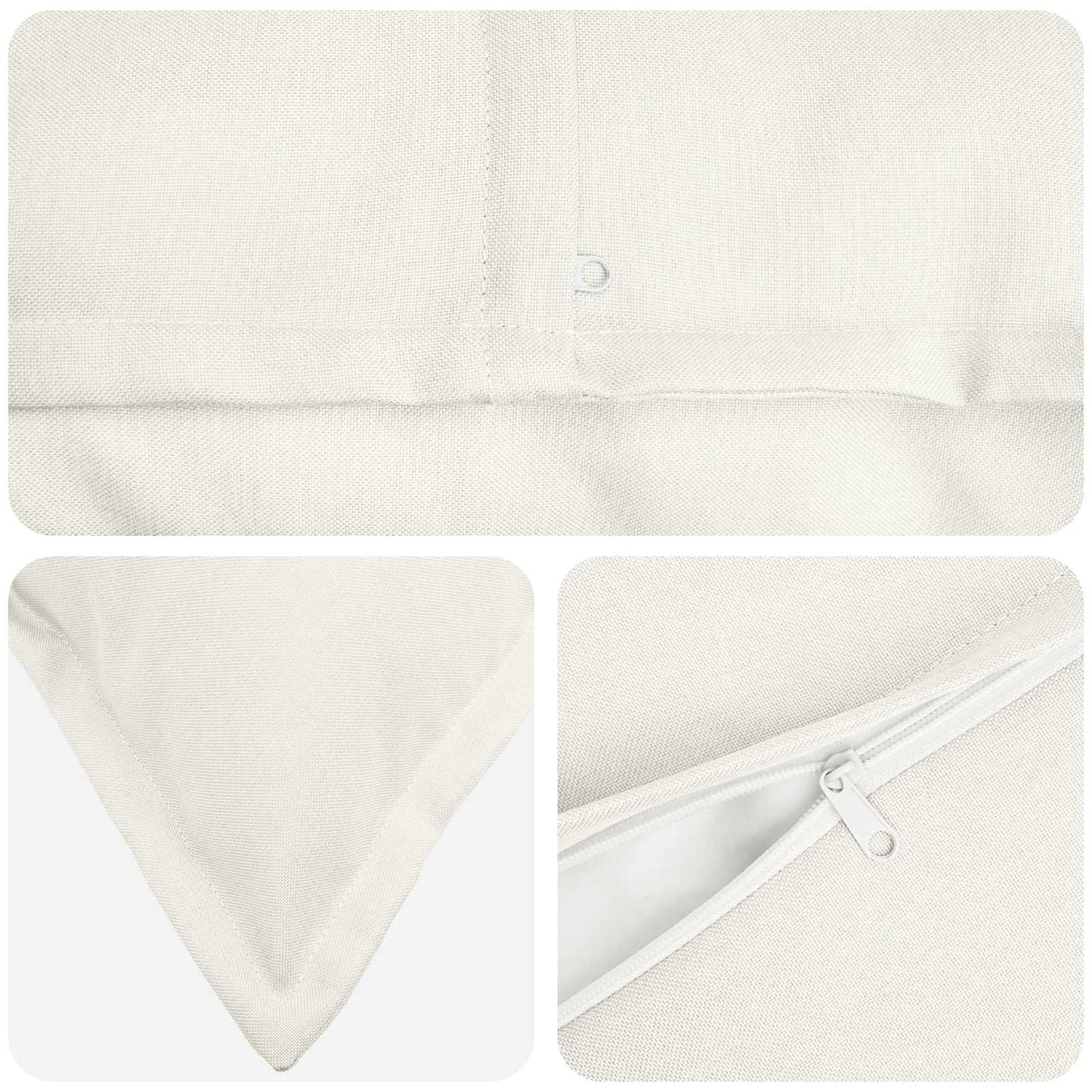 Cushion with Pillow HOUTEN 2 pcs White Faux Linen