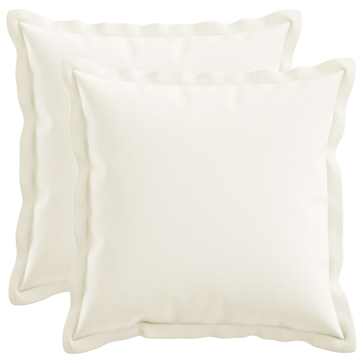 Throw Pillow 2 pcs HOUTEN White 35 x 35 cm Faux Linen