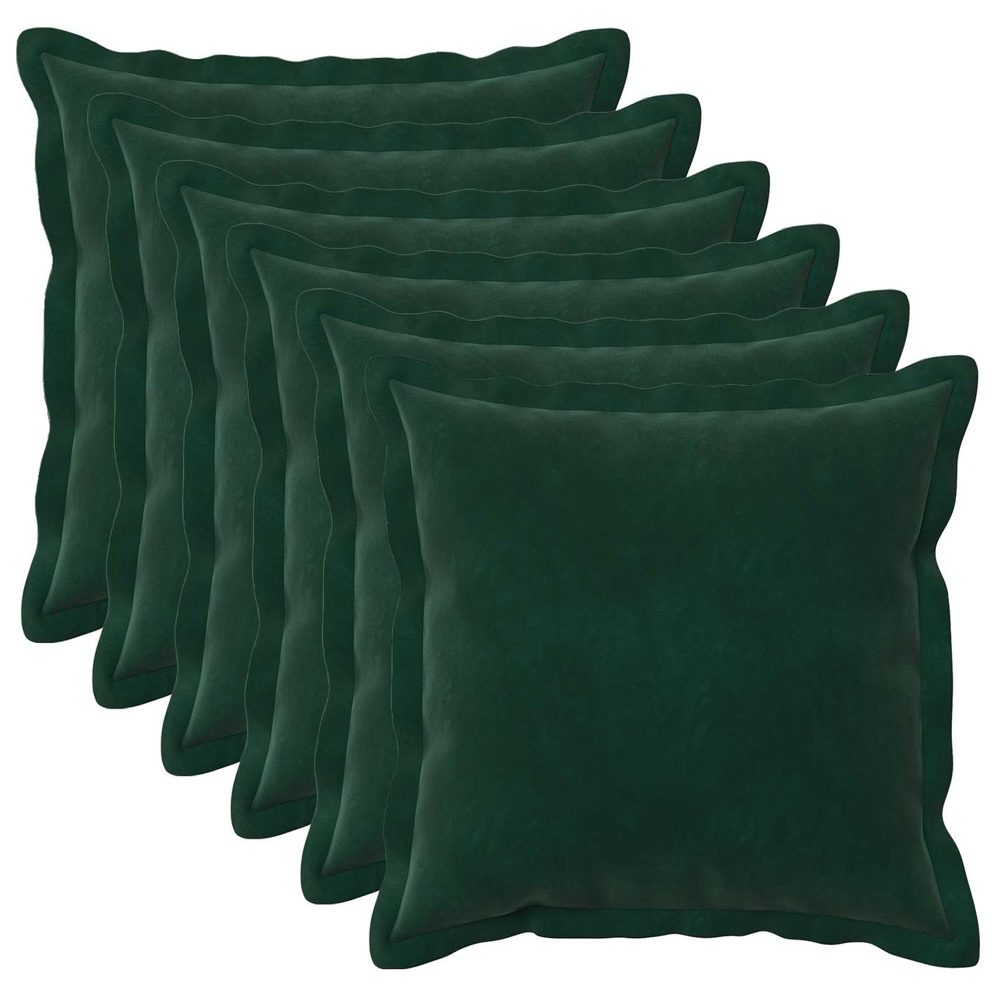 Cushion with Pillow HOUTEN 6 pcs Dark Green Velvet