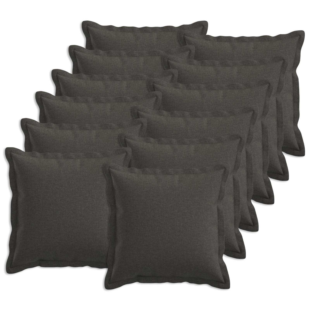 Throw Pillow 12 pcs HOUTEN Dark Grey 40 x 40 cm Faux Linen