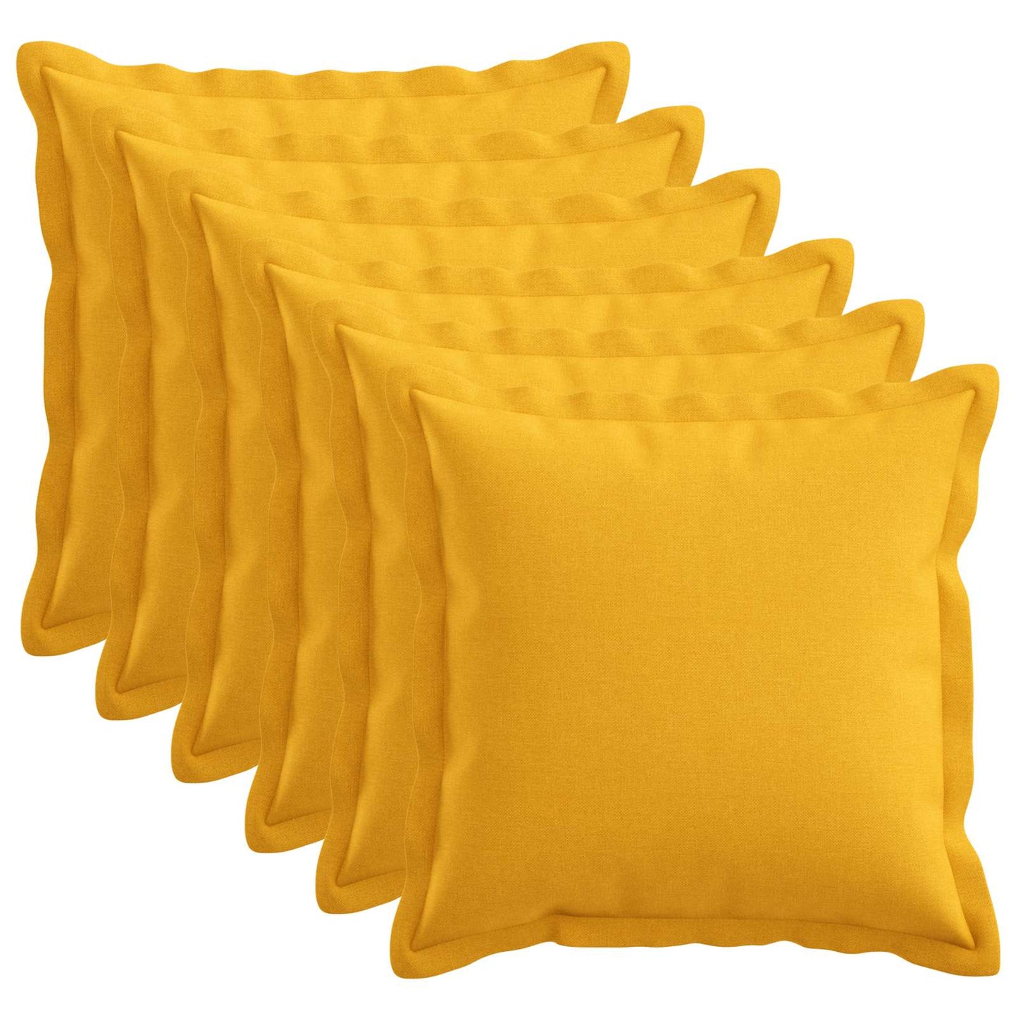 Cushion with Pillow HOUTEN 6 pcs Light Yellow Faux Linen