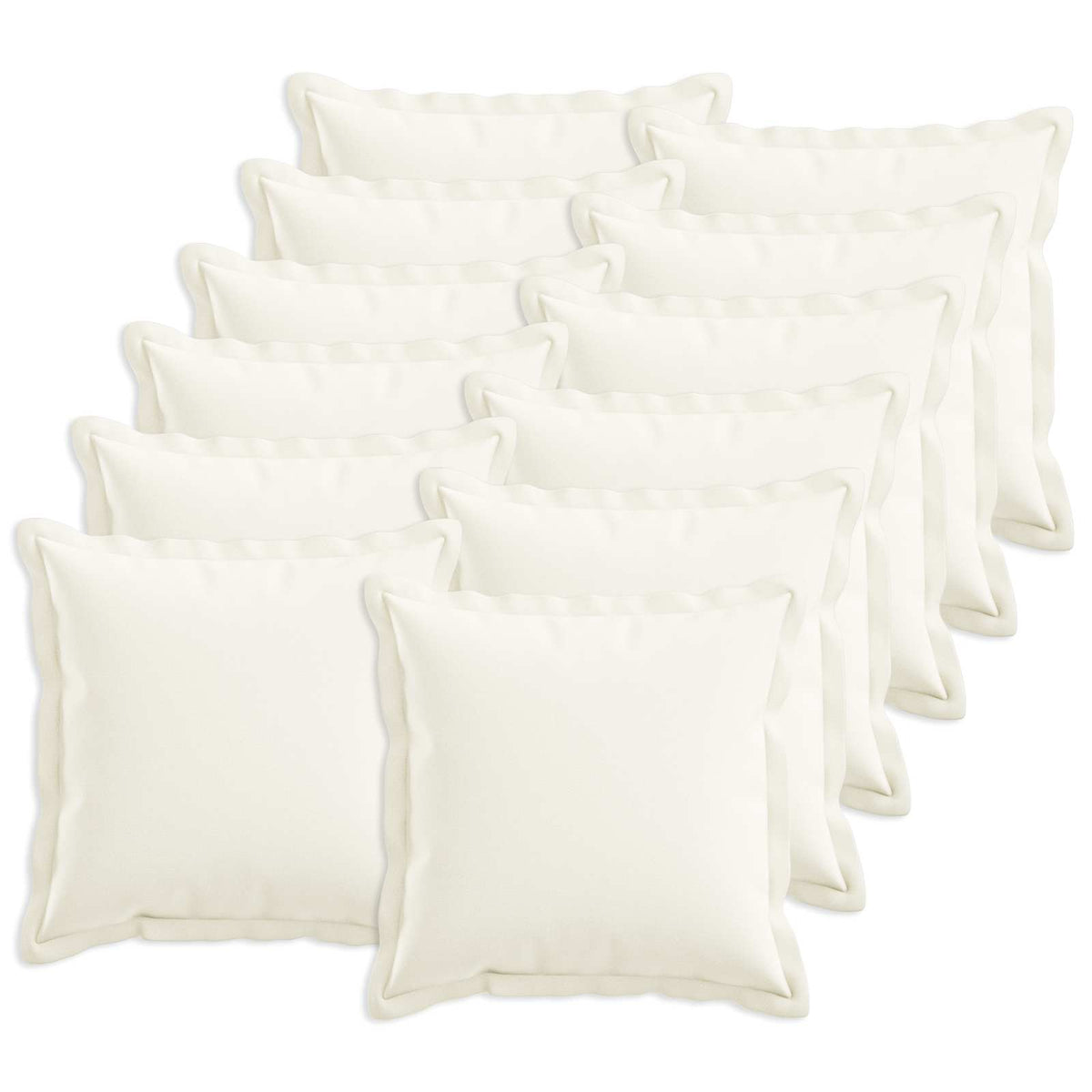 Throw Pillow 12 pcs HOUTEN White 40 x 40 cm Faux Linen