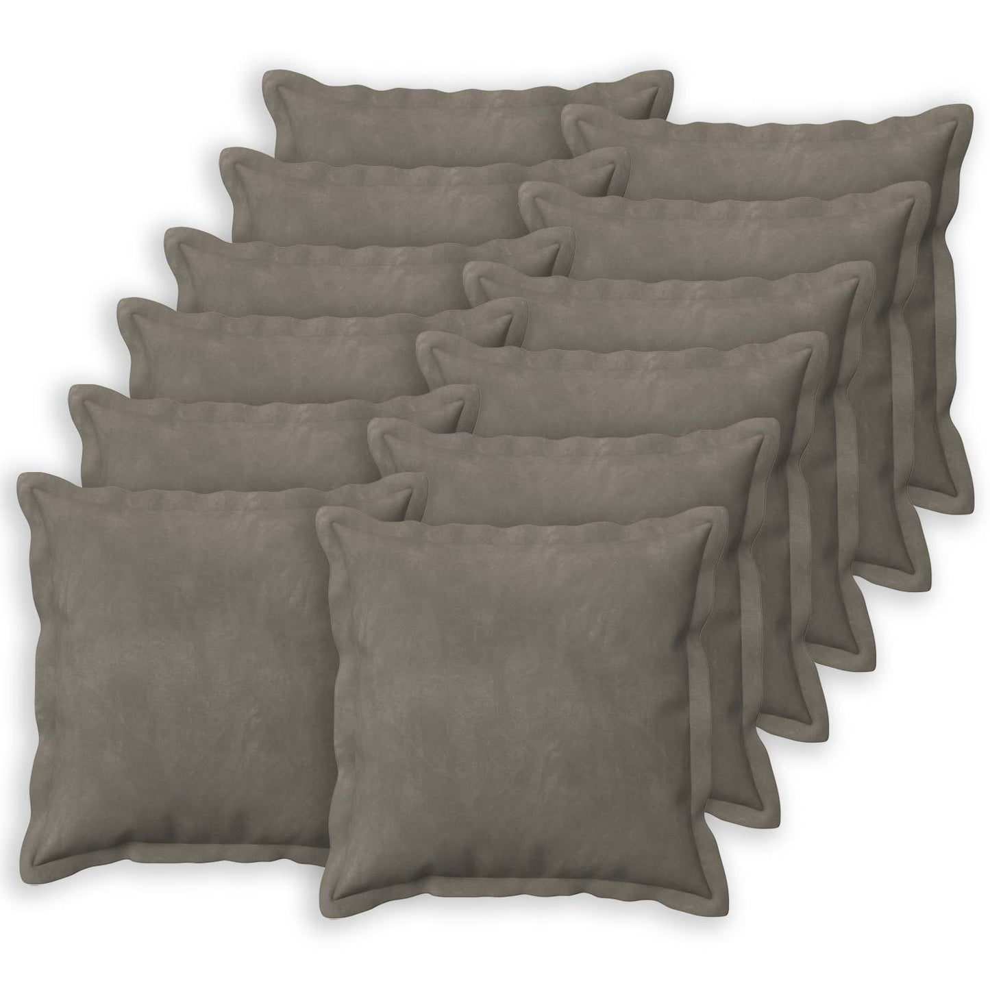 Cushion with Pillow HOUTEN 12 pcs Light Grey Velvet