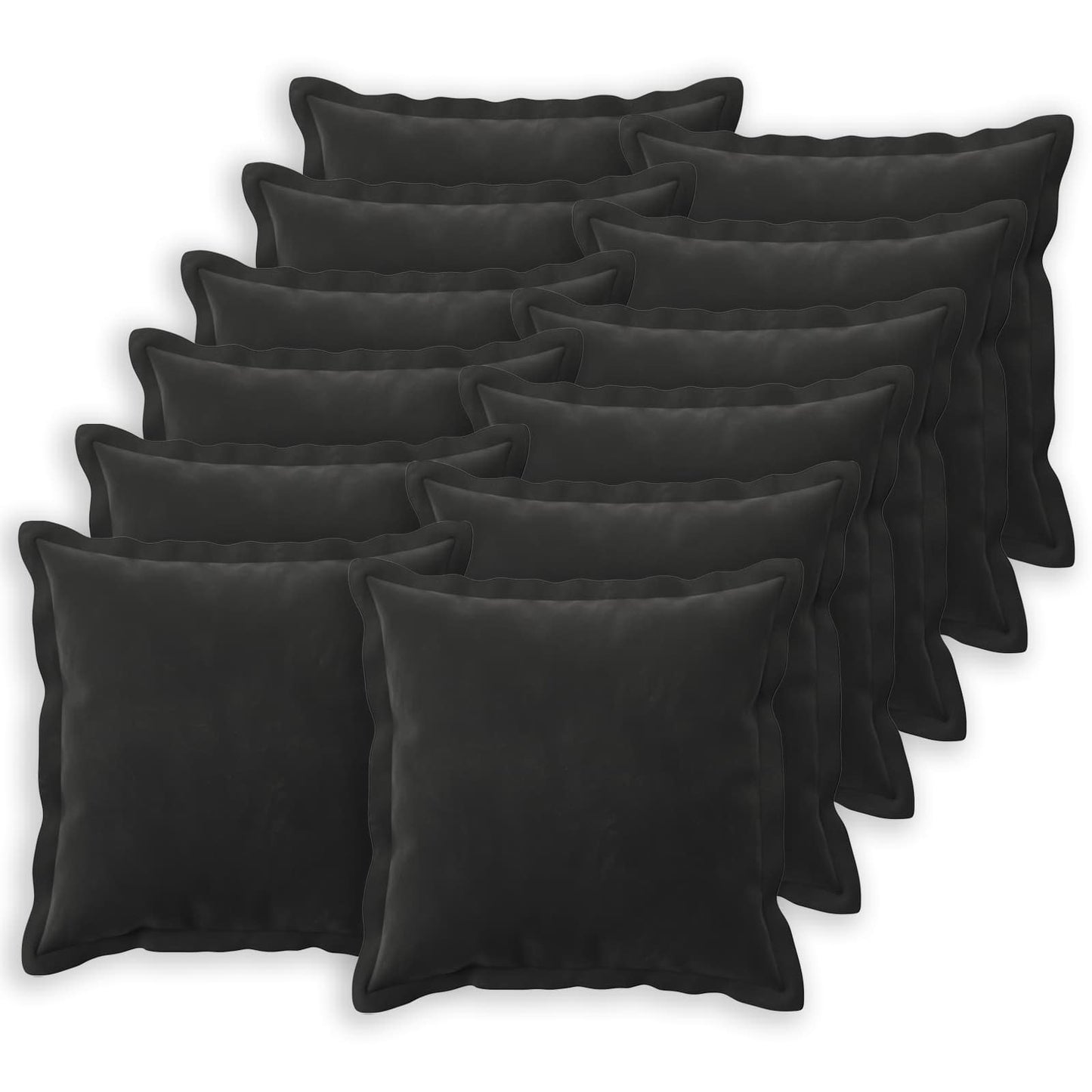 Cushion with Pillow HOUTEN 12 pcs Black Velvet
