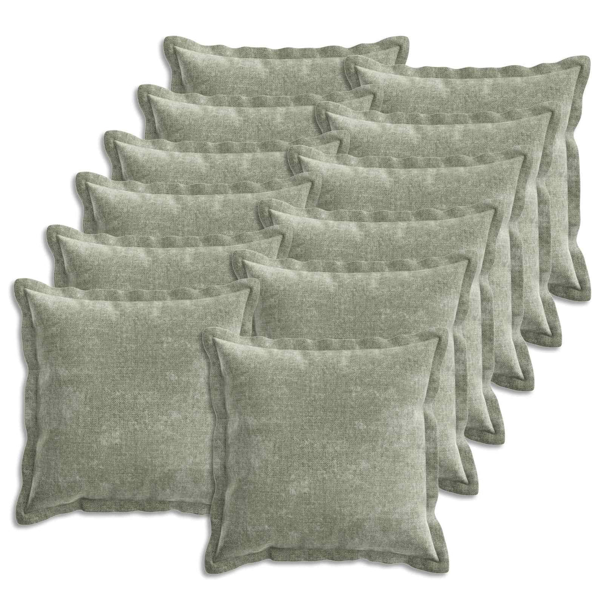 Cushion with Pillow HOUTEN 12 pcs Green Chenille Fabric