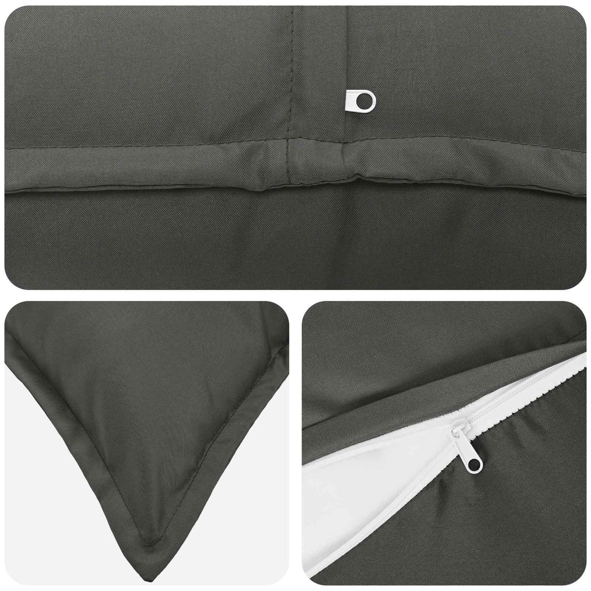 Cushion with Pillow HOUTEN 6 pcs Anthracite Polyester