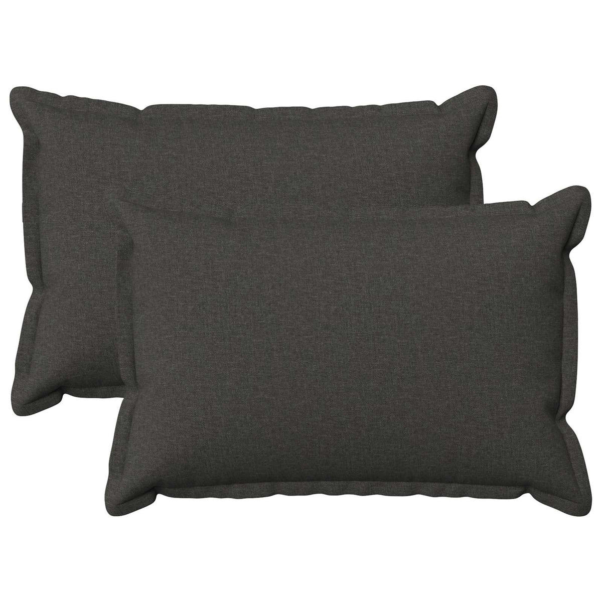 Throw Pillow 2 pcs HOUTEN Dark Grey 40 x 60 cm Faux Linen