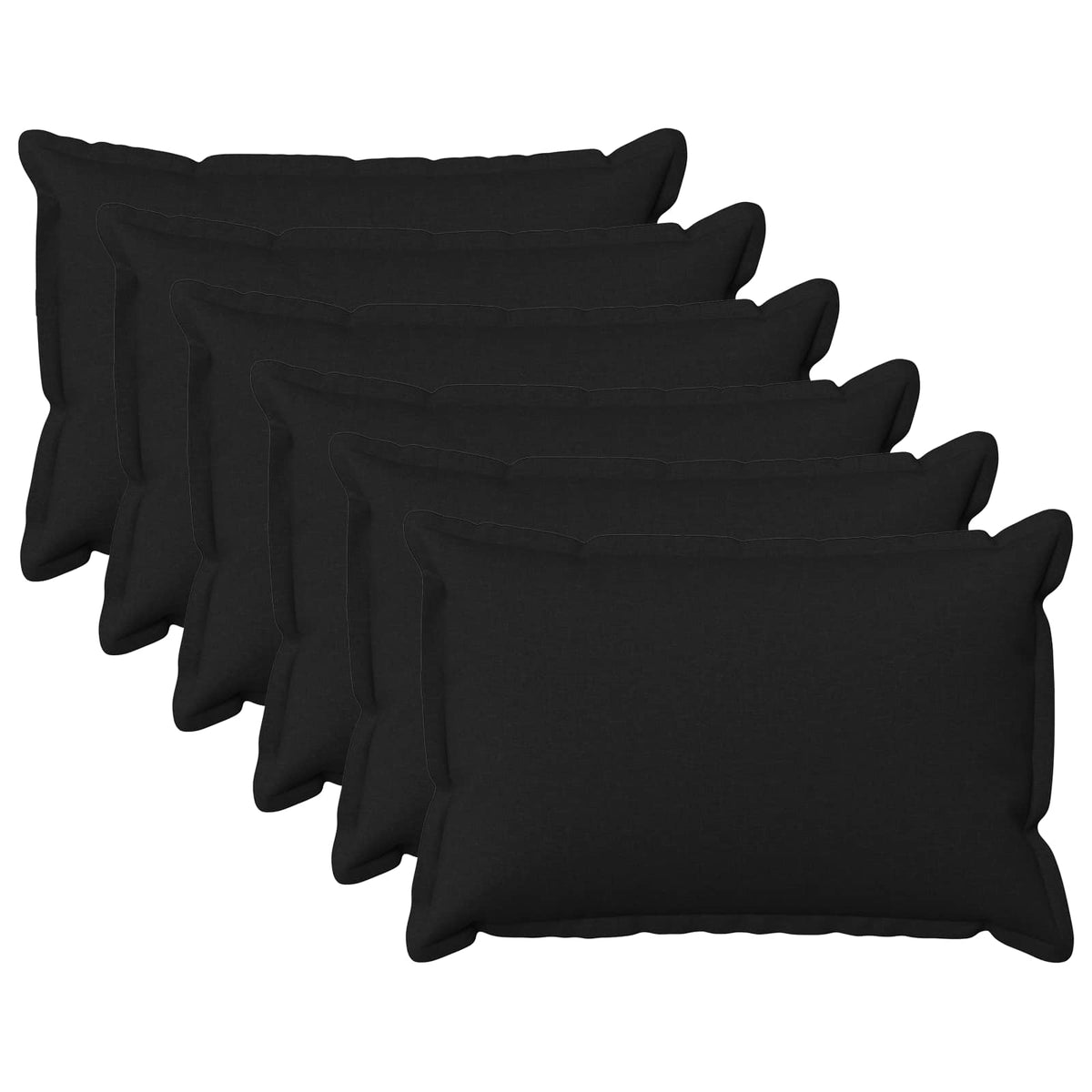 Throw Pillow 6 pcs HOUTEN Black 40 x 60 cm Faux Linen